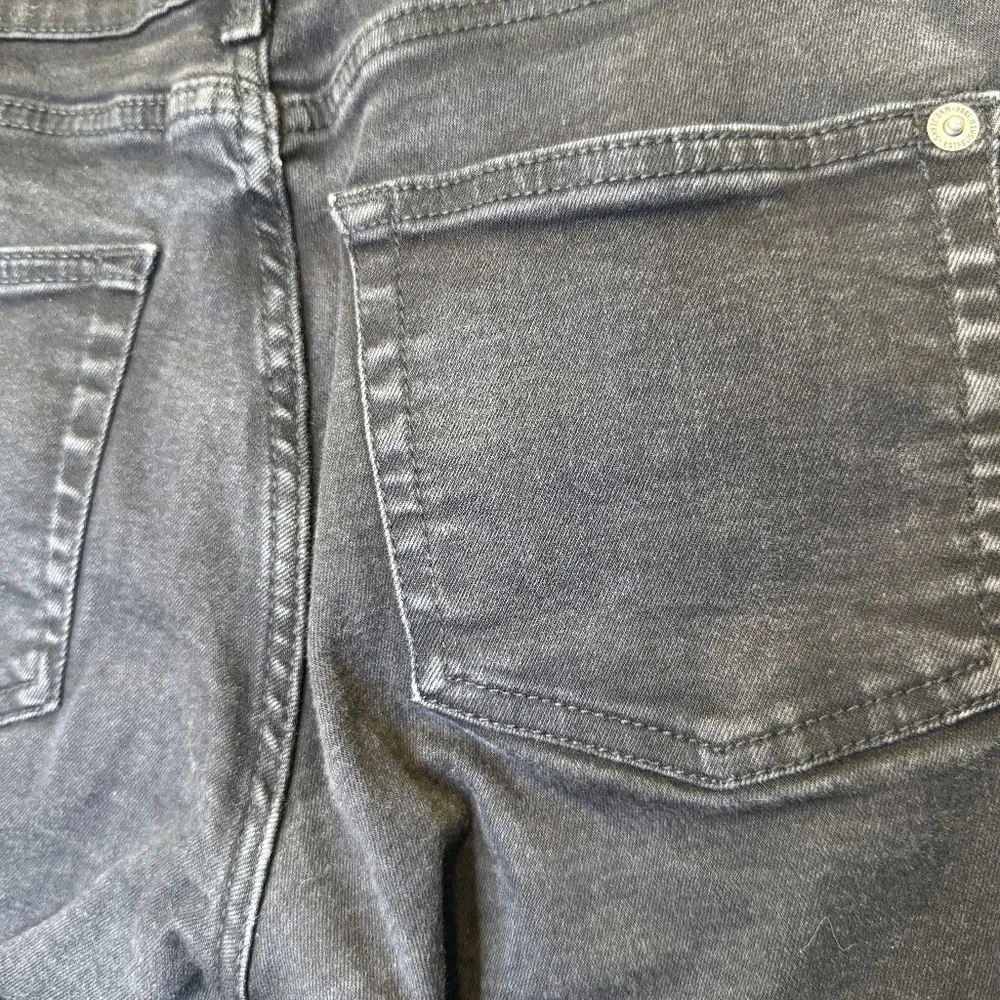 MNG | Faded Black Wash Zipper Details Relaxed Slim Moto Biker Jeans - Picture 9 of 14
